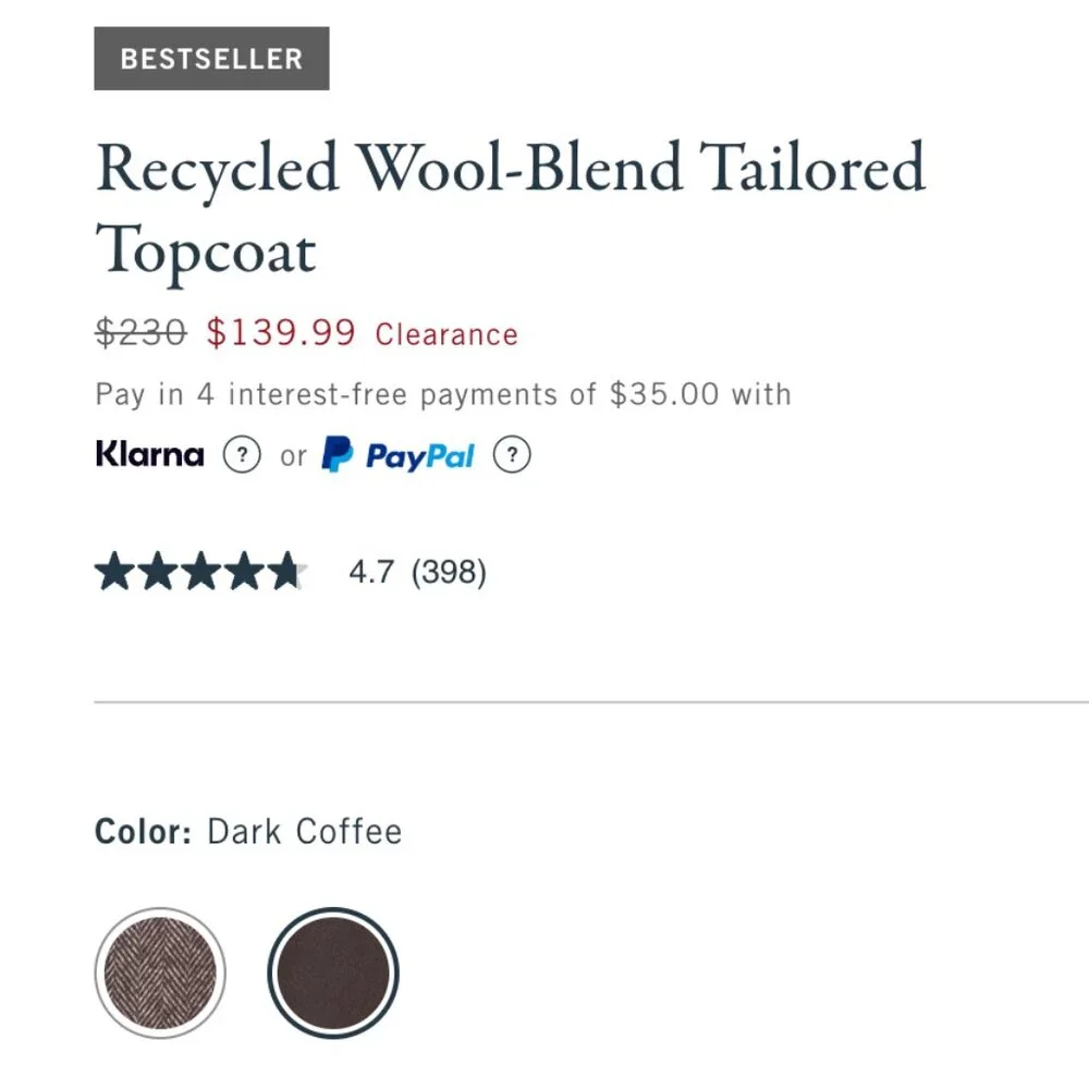 Abercrombie & Fitch Wool Blend Coat - Picture 3 of 6